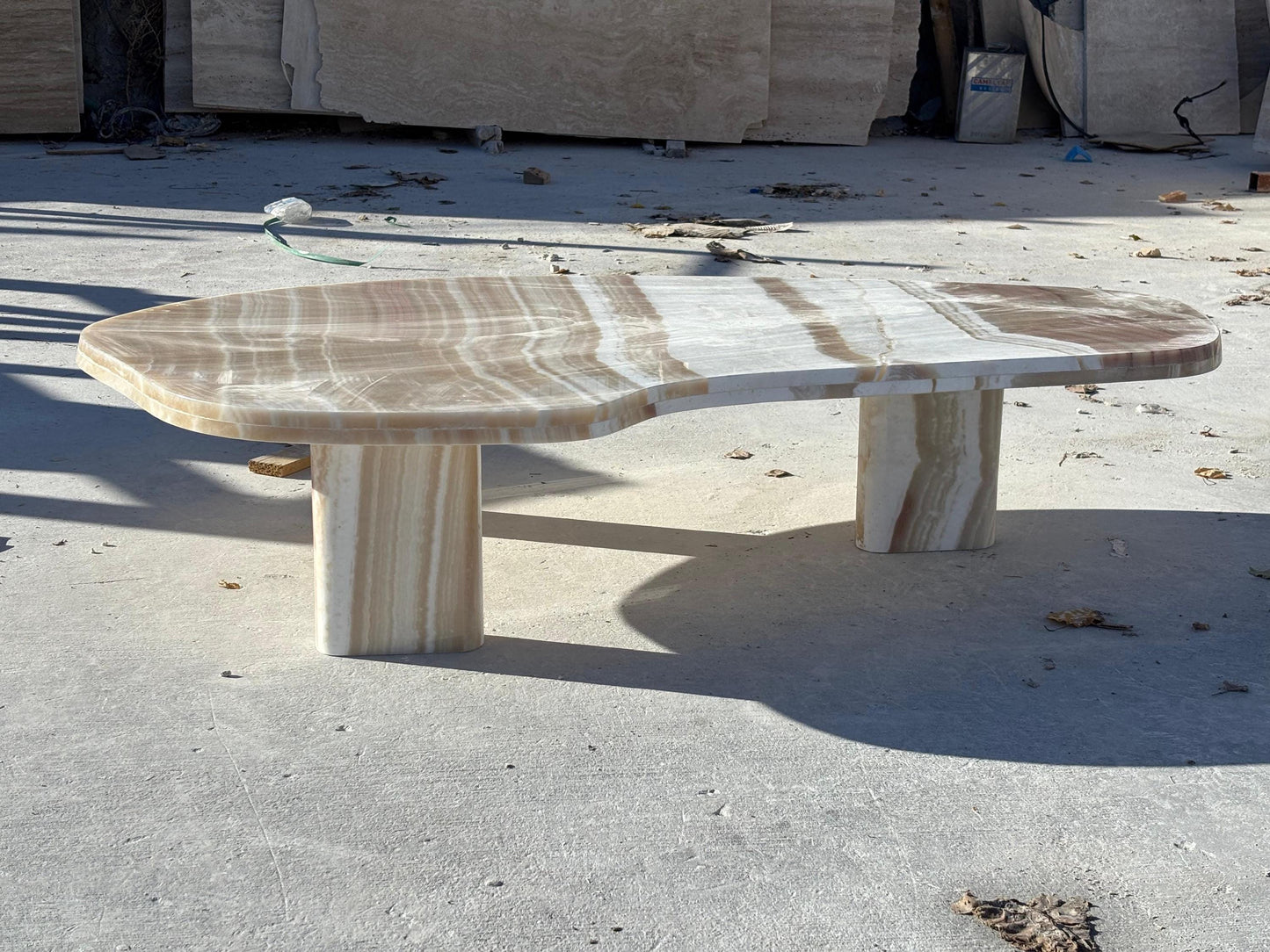 Caramel Onyx Marble Coffee Table - Custom Luxury Modern Living Room Center Table