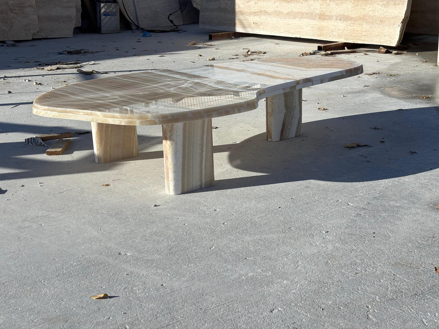 Caramel Onyx Marble Coffee Table - Custom Luxury Modern Living Room Center Table