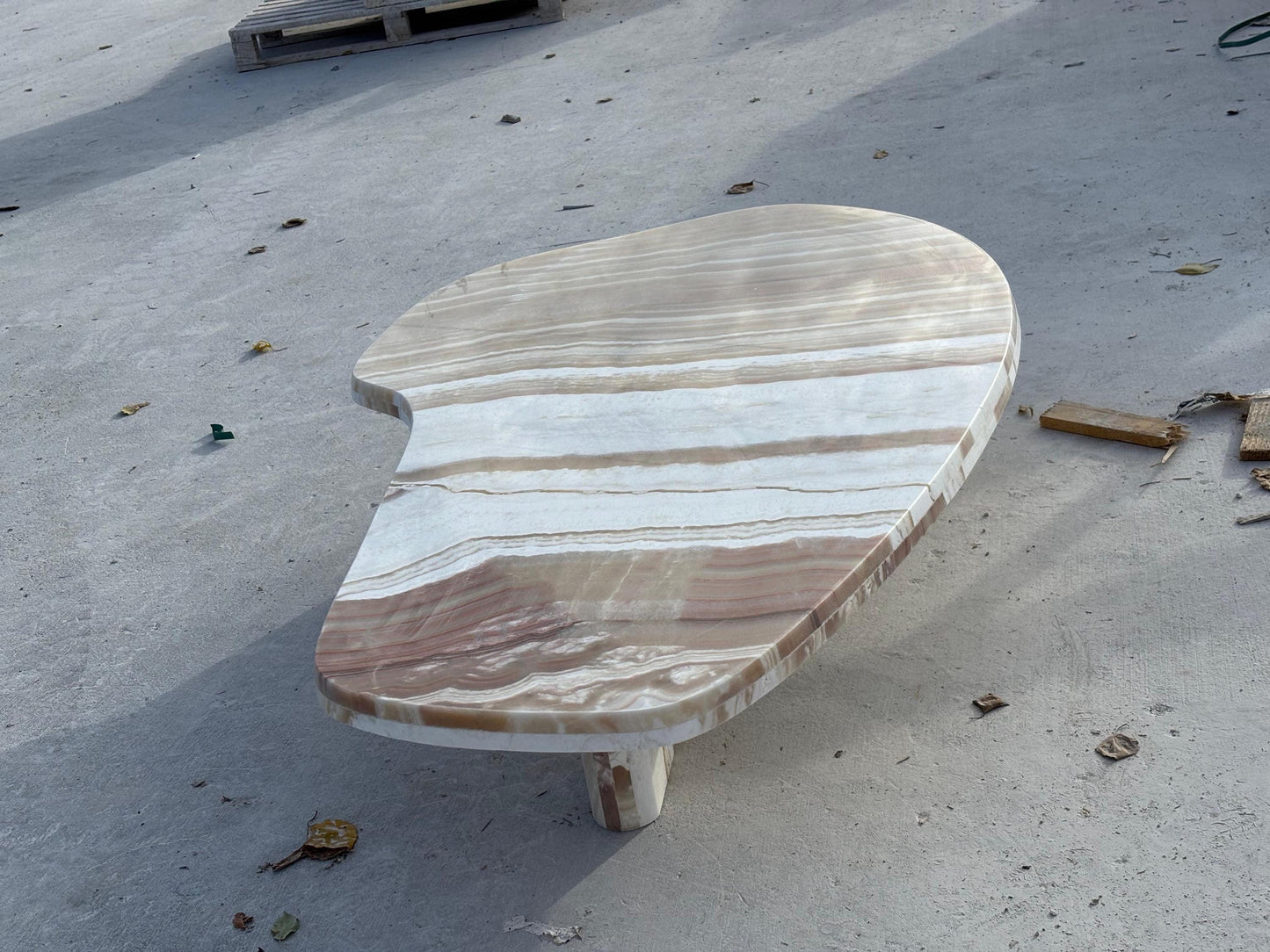 Caramel Onyx Marble Coffee Table - Custom Luxury Modern Living Room Center Table