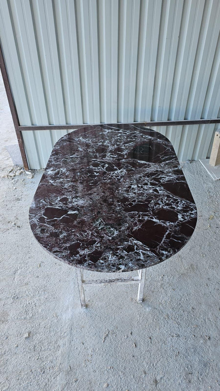Custom Order Rosso Levanto Marble Table Top - Handmade Red Dining Table - Natural Burgundy Stone