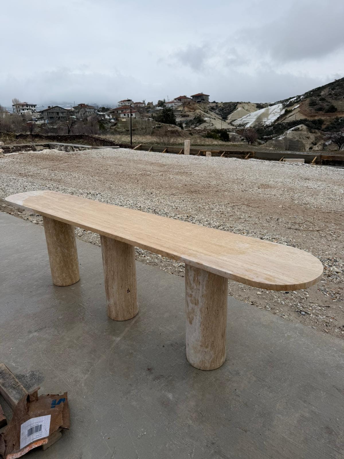 Custom Travertine Stone Console - Marble Console Table - Handmade Furniture