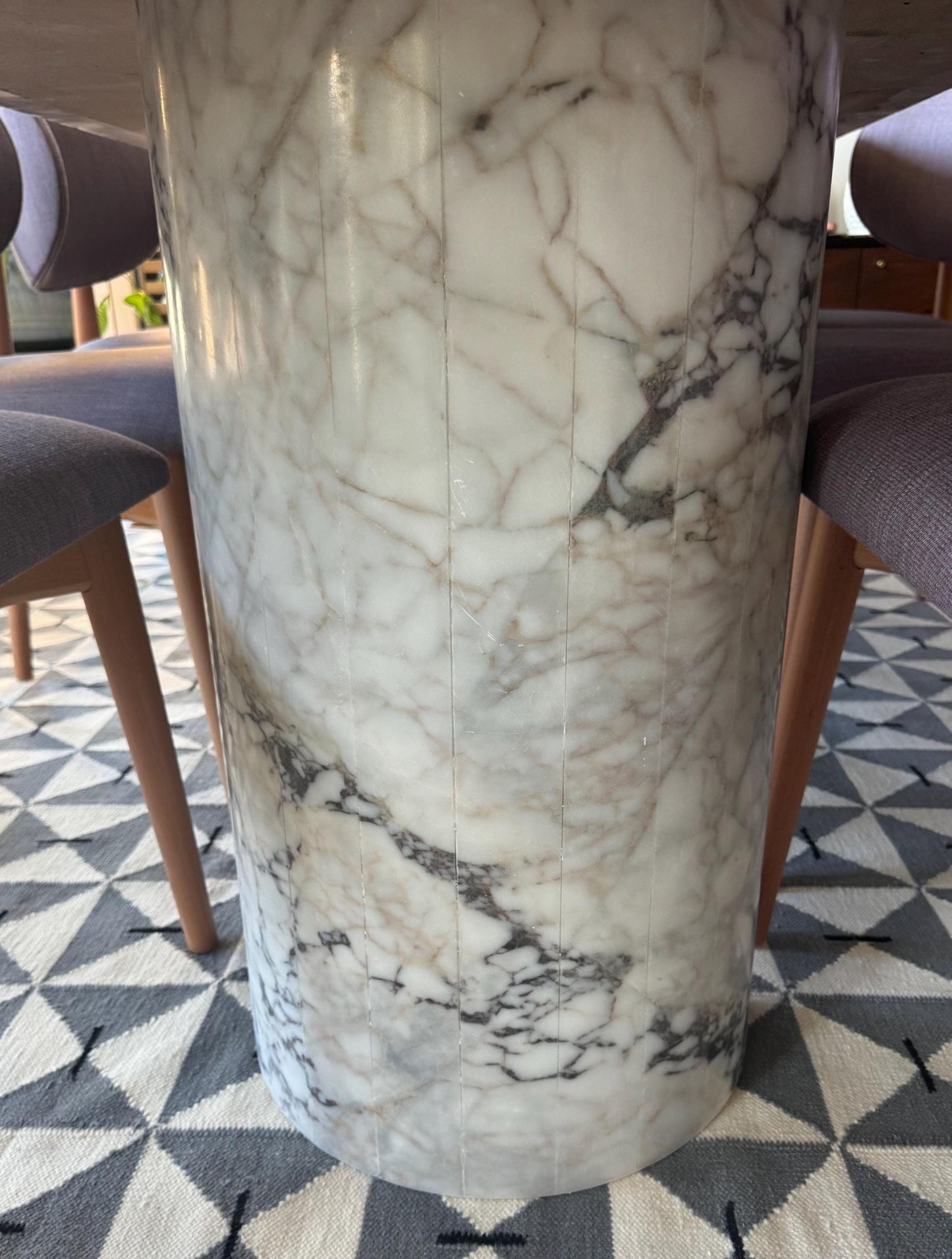 Calacatta Viola Marble Dining Table, Handcrafted Natural Home Living Room Table Top