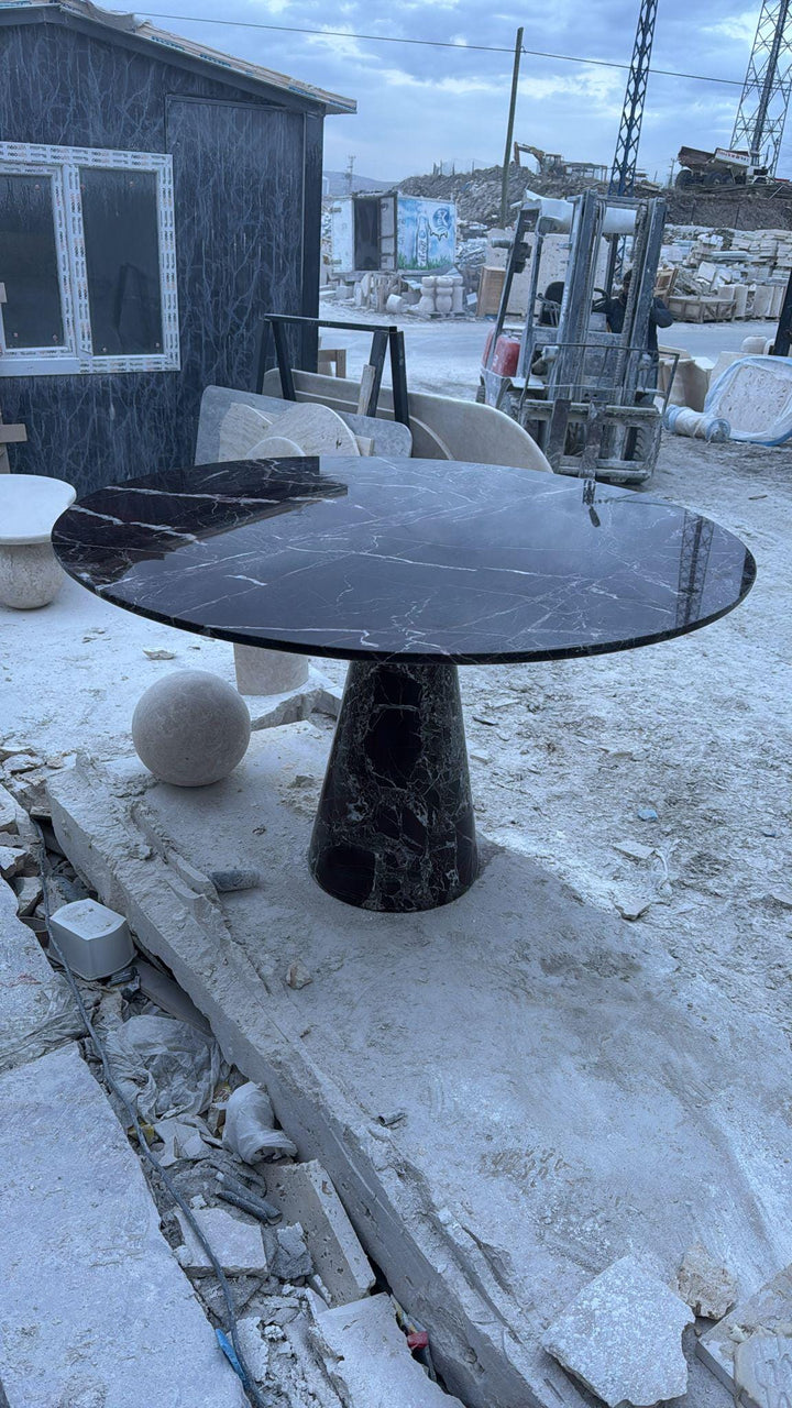 Rosso Levanto Marble Round Dining Table – Red Stone Kitchen Furniture