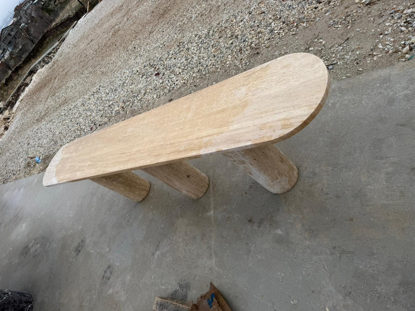 Custom Travertine Stone Console - Marble Console Table - Handmade Furniture