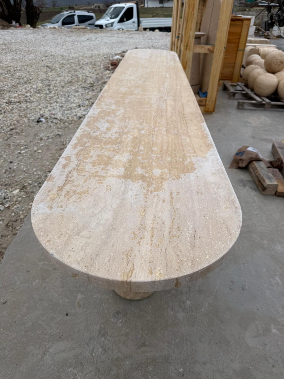 Custom Travertine Stone Console - Marble Console Table - Handmade Furniture