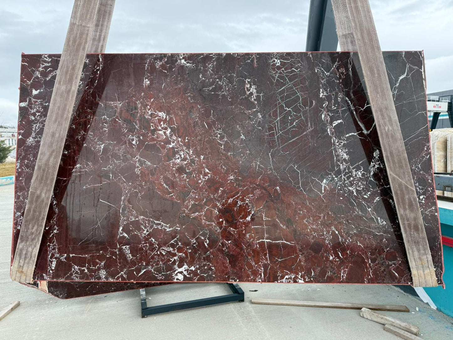 Rosso Levanto Marble Dining Table, Handmade Red Oval Table