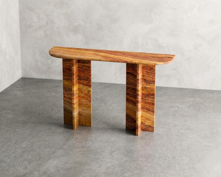 Autumn Travertine Stone Console Table - Marble Hallway Entrway Table - Handmade Natural Custom Sizes