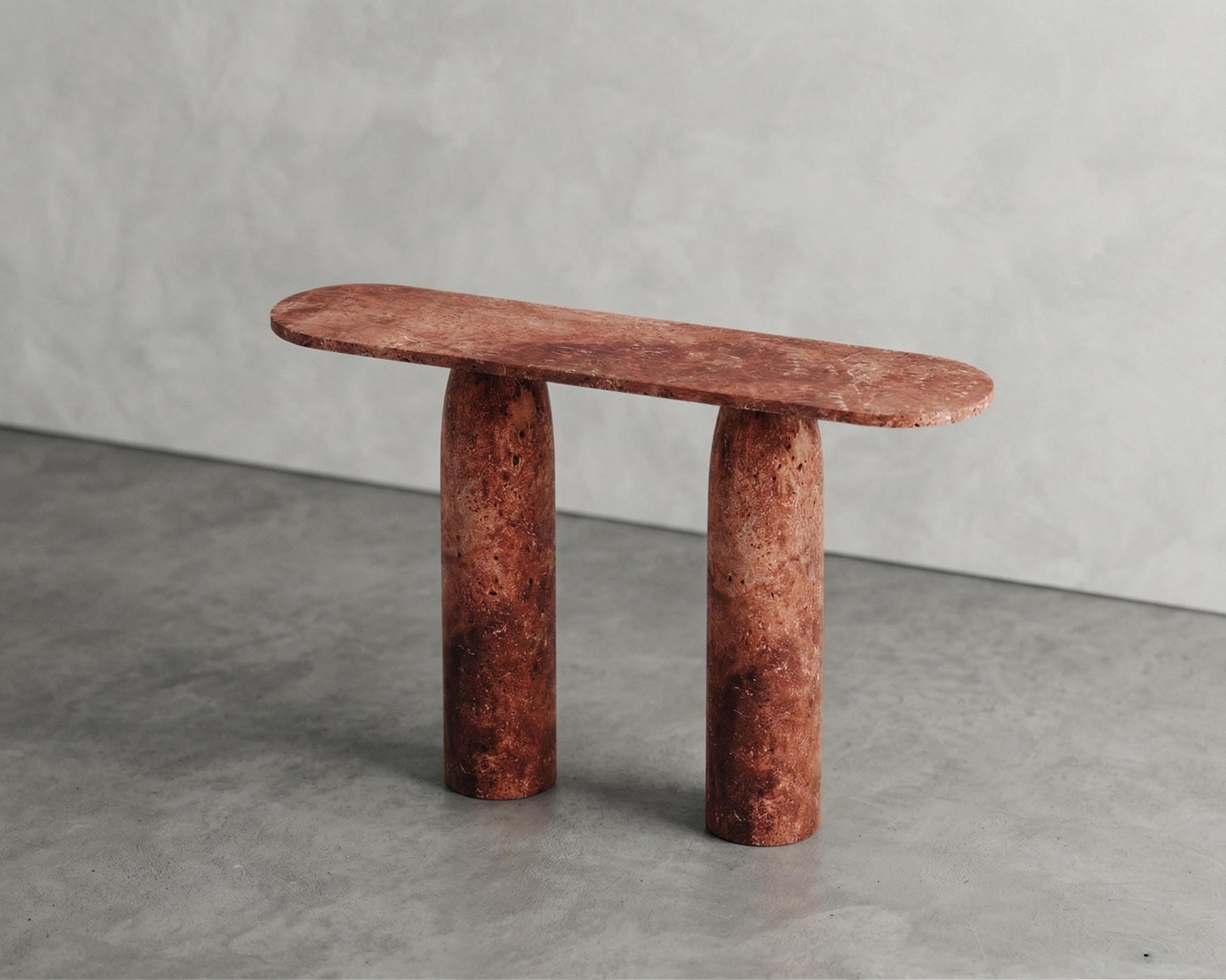 Cusrom Red Travertine Entrway Console Table - Marble Hallway Table - Customizable Sizes
