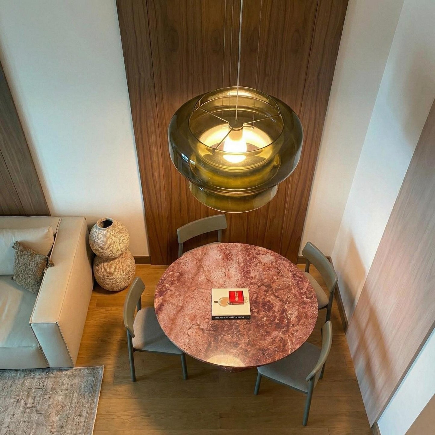 Red Travertine Round Dining Table: Custom Kitchen Table