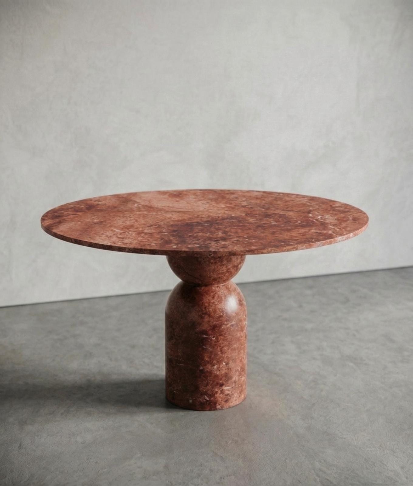 Red Travertine Round Dining Table: Custom Kitchen Table
