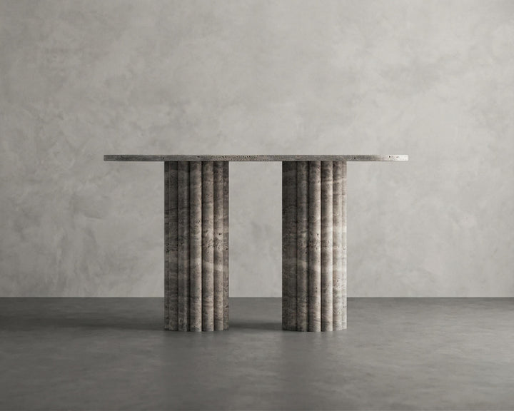 Silver Marble Travertine Hallway Console Dresser Table