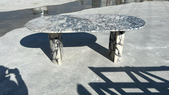 Oval Calacatta Viola Marble Dining Table – Italian Stone, Custom Sizes Available