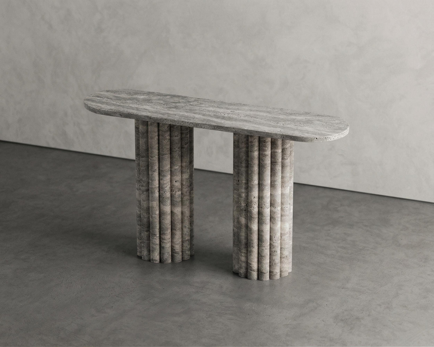 Silver Marble Travertine Hallway Console Dresser Table