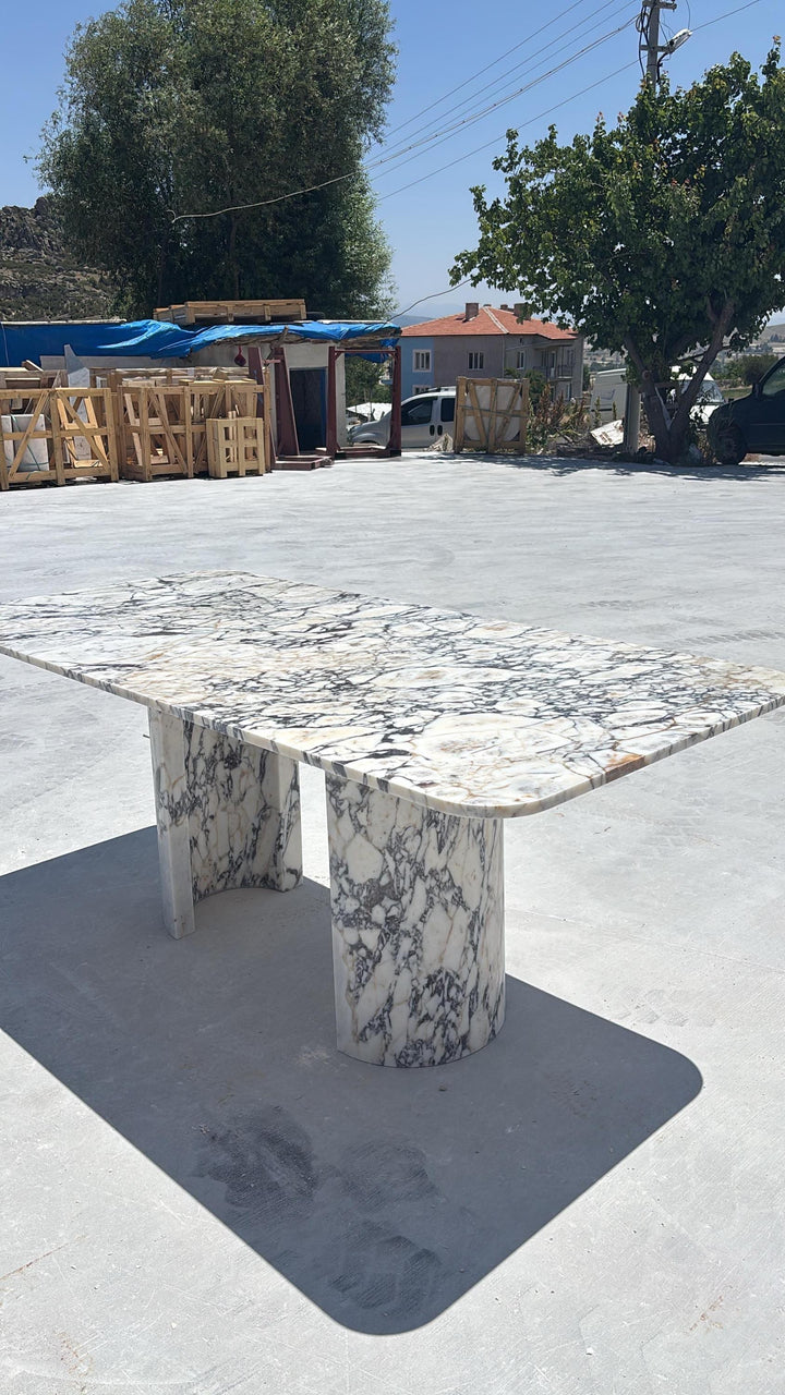 Calacatta Viola Marble Dining Table Top, Modern Luxury Design, Custom Stone Table