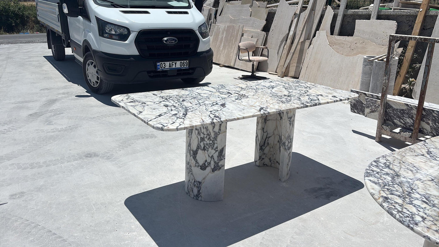 Calacatta Viola Marble Dining Table Top, Modern Luxury Design, Custom Stone Table
