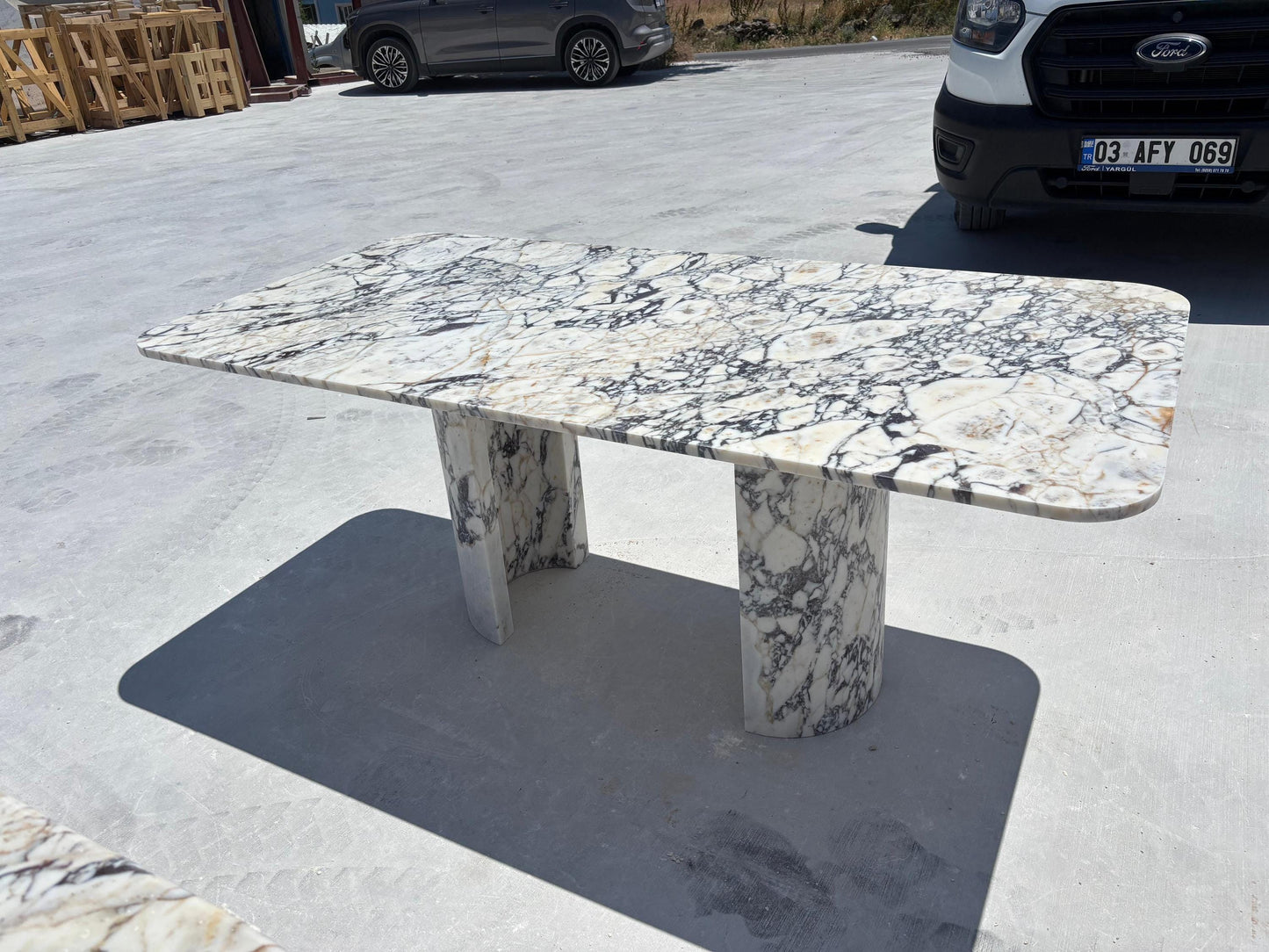 Calacatta Viola Marble Dining Table Top, Modern Luxury Design, Custom Stone Table