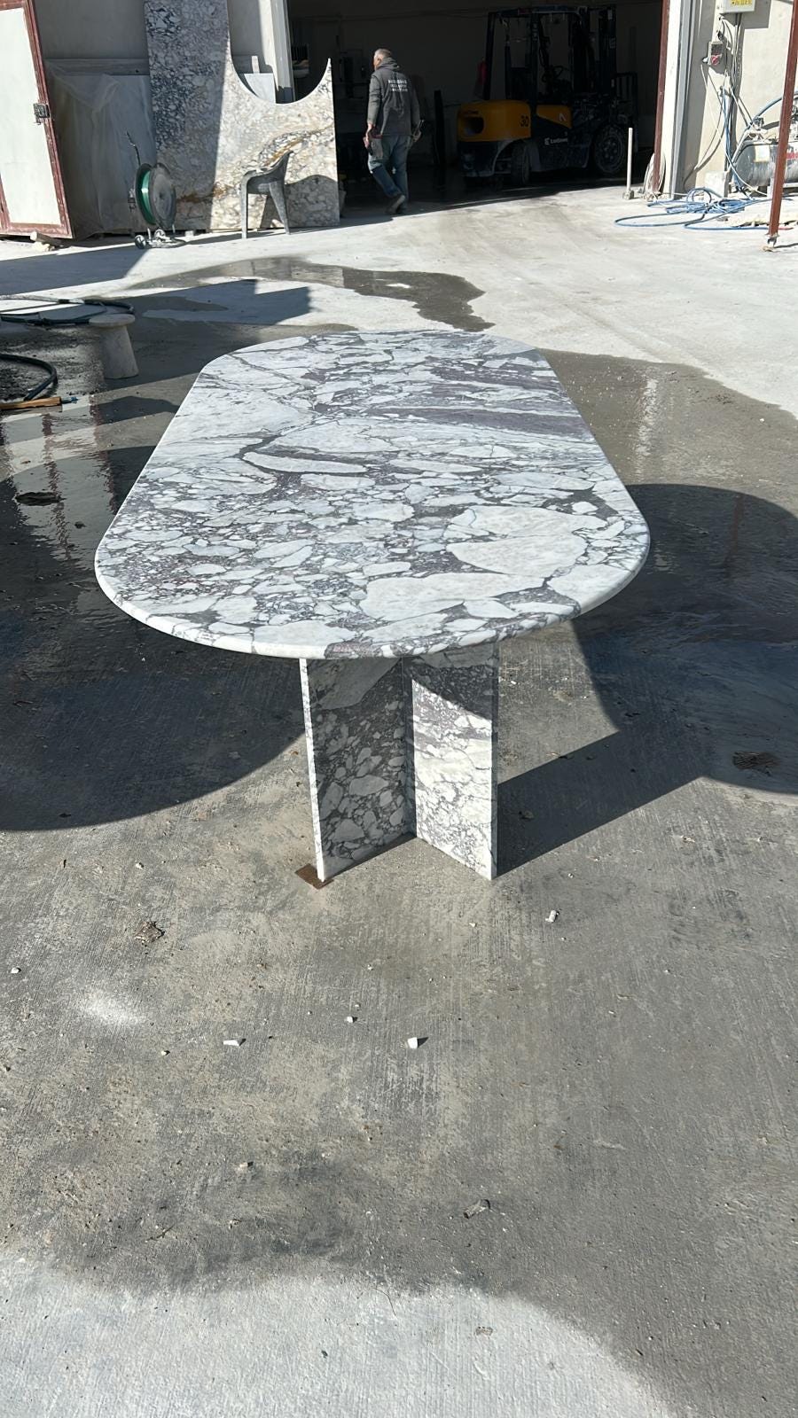 Custom Calacatta Viola Marble Oval Dining Table – Italian Natural Stone Top