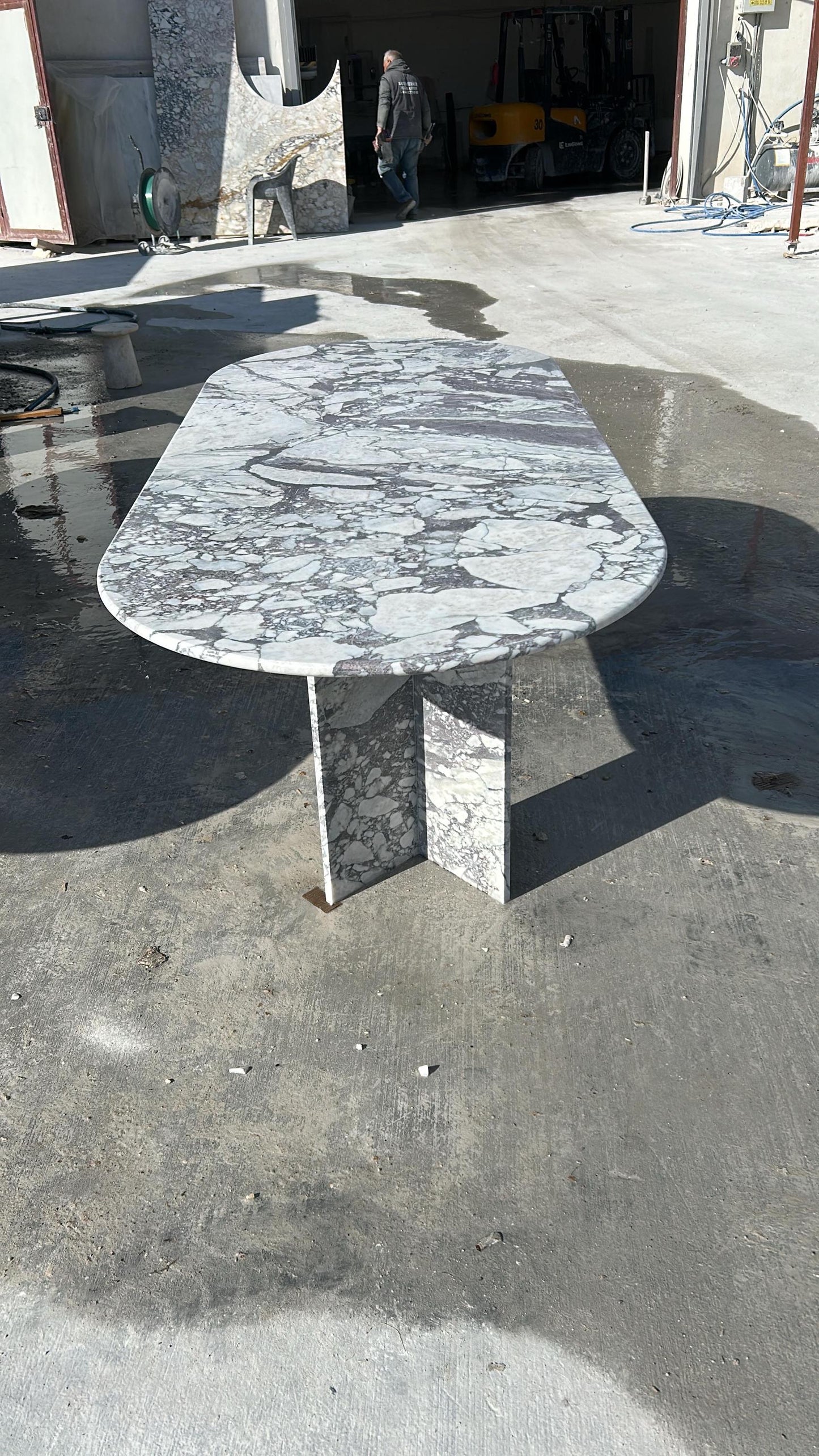 Custom Calacatta Viola Marble Oval Dining Table – Italian Natural Stone Top
