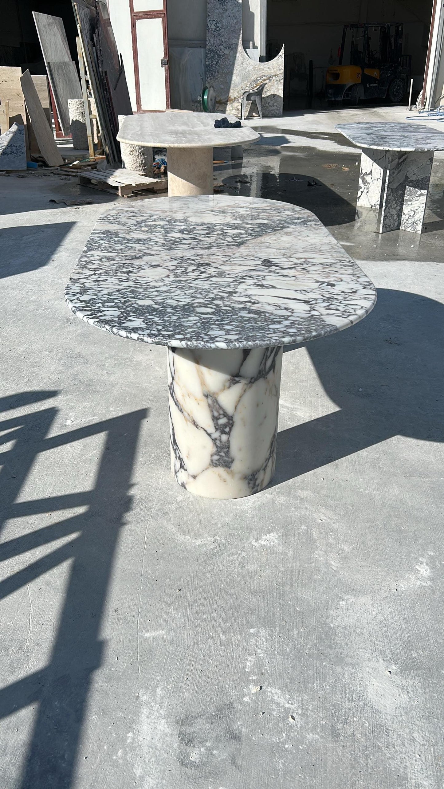 Oval Calacatta Viola Marble Dining Table – Italian Stone, Custom Sizes Available