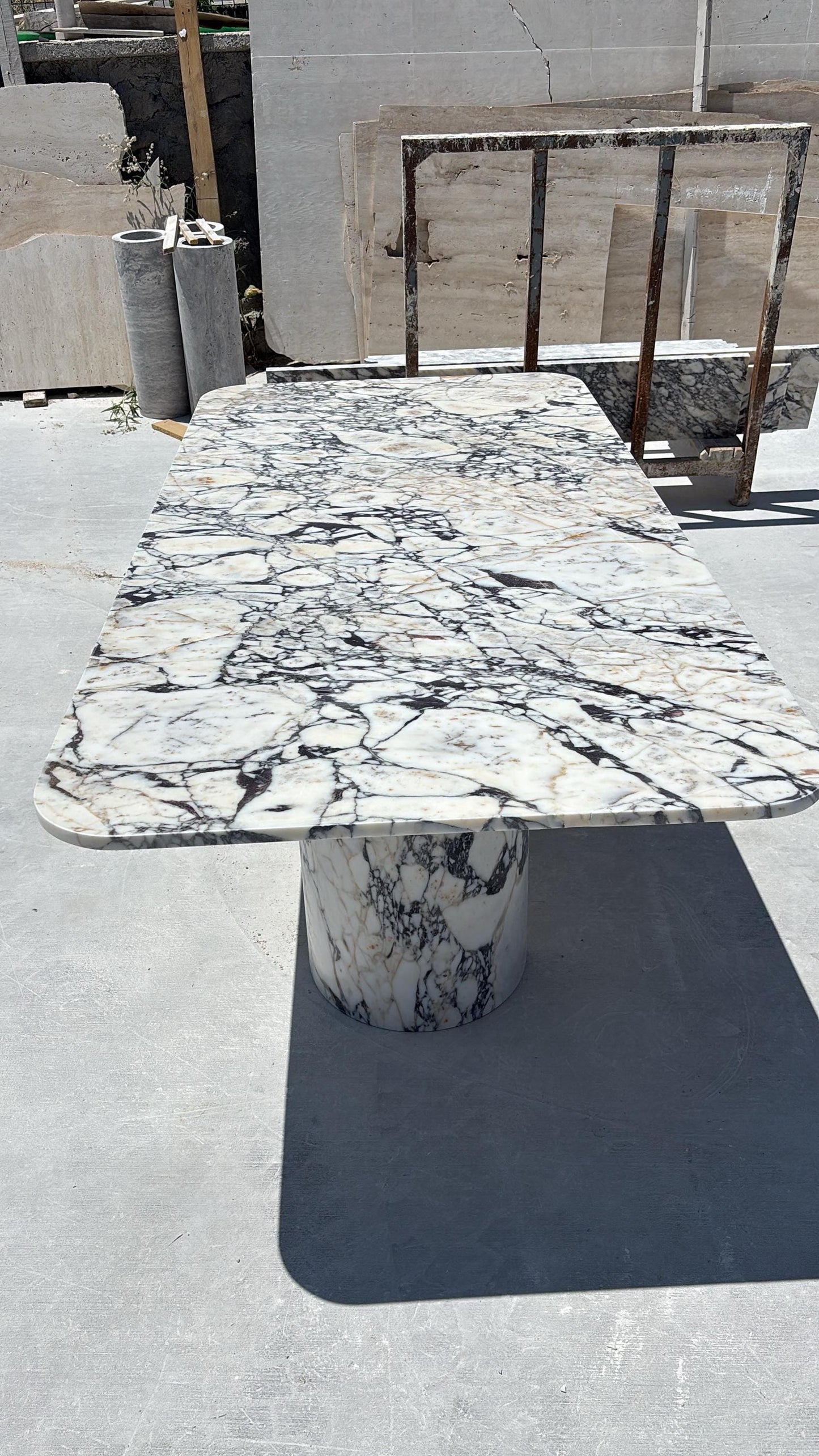 Calacatta Viola Marble Dining Table Top, Modern Luxury Design, Custom Stone Table